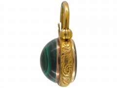 18ct Gold & Malachite Padlock Locket