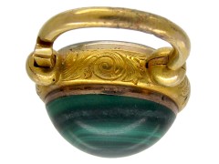 18ct Gold & Malachite Padlock Locket