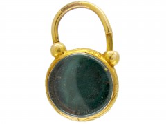 18ct Gold & Malachite Padlock Locket