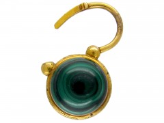 18ct Gold & Malachite Padlock Locket
