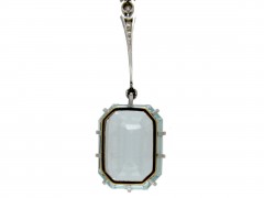 Aquamarine & Diamond Drop Pendant in Original Case