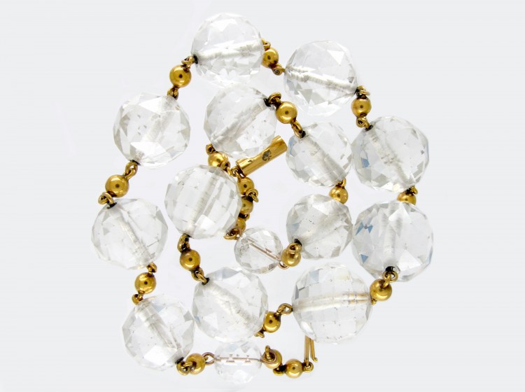 18ct Gold & Rock Crystal Necklace
