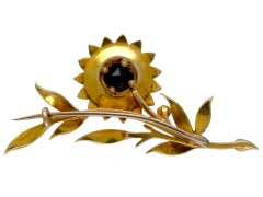 Amethyst & Natural Split Pearl Victorian Flower Brooch