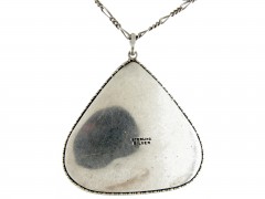 Art Nouveau Silver & Enamel Pendant on Chain