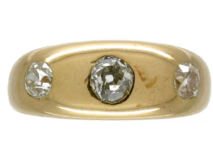 Victorian Three Stone Diamond Gypsy Ring