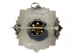 Victorian Scottish Silver & Agate Rosette Brooch