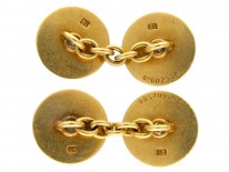 18ct Gold Enamel & Diamond Art Deco Cufflinks