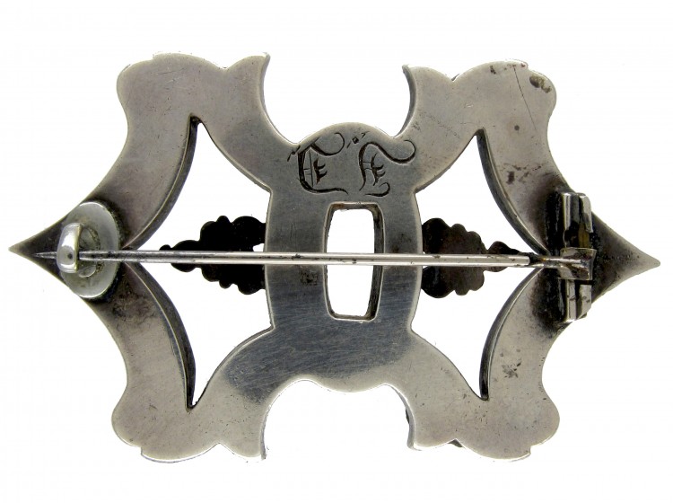 Scottish Silver & Agate Bow Tie Brooch