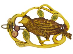 Art Nouveau Horn Bird Hair Slide