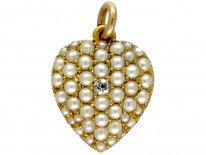 Diamond & Pearl Heart Pendant