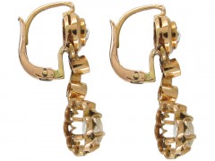 Edwardian Diamond Drop Cluster Earrings
