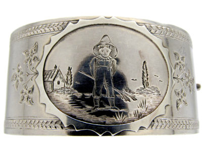 Victorian Silver Kate Greenaway style Bangle