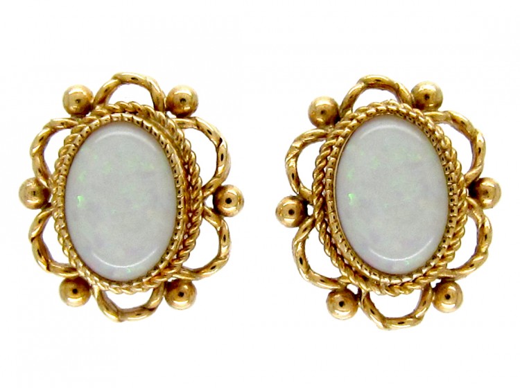 9ct Gold & Opal Earrings