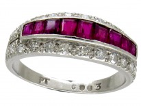 Ruby & Diamond Art Deco Ring