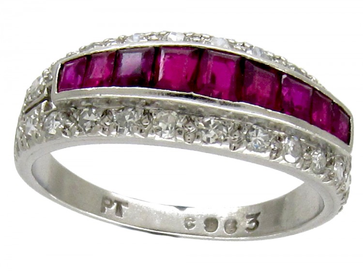 Ruby & Diamond Art Deco Ring