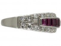 Ruby & Diamond Art Deco Ring