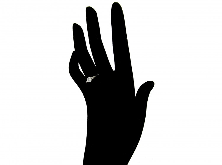 Diamond Solitaire Ring with Diamond Baguette Shoulders