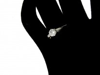 Diamond Solitaire Ring with Diamond Baguette Shoulders