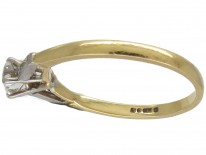 Diamond Solitaire Ring with Diamond Baguette Shoulders