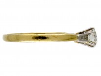 Diamond Solitaire Ring with Diamond Baguette Shoulders