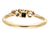 Emerald & Diamond Three Stone Ring