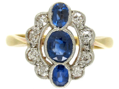 Art Deco Sapphire & Diamond Ring