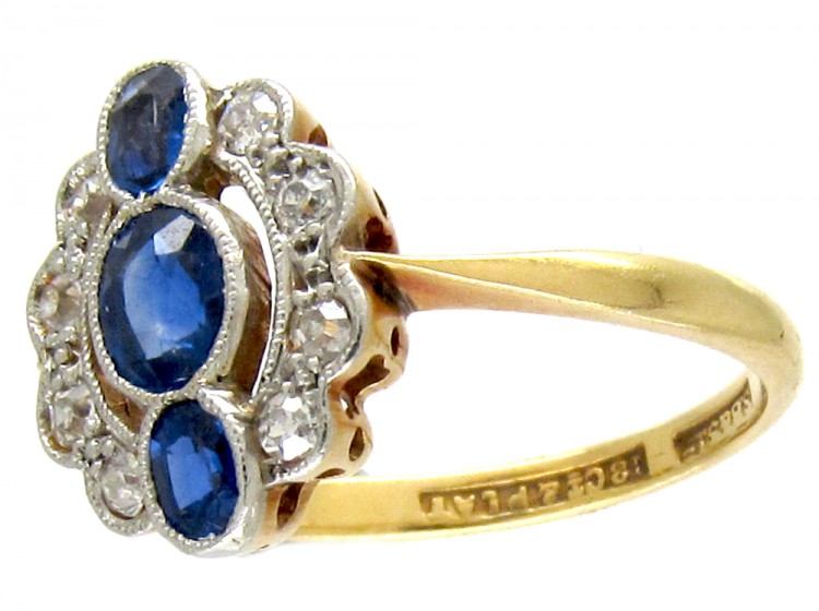 Art Deco Sapphire & Diamond Ring