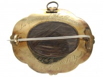 Victorian Black Enamel 15ct Gold Mourning Brooch With Natural Split Pearls & Small Diamond