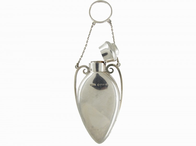 Victorian Silver & Gold Overlay Scent Bottle Pendant