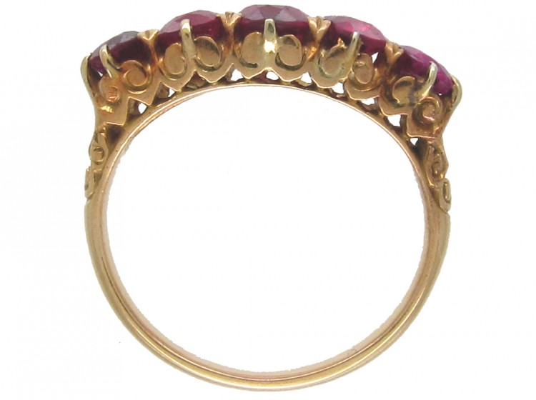 Victorian Five Stone Ruby Ring