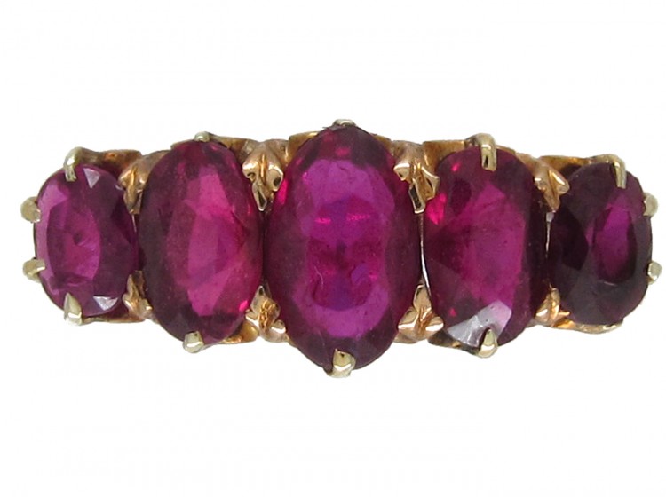 Victorian Five Stone Ruby Ring