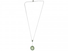 Edwardian Opal & Green Garnet Pendant in Original Case
