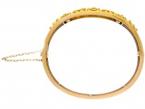 Victorian 15ct Gold & Natural Split Pearl Daisy Cluster Bangle