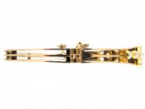 Victorian 15ct Gold & Natural Split Pearl Daisy Cluster Bangle