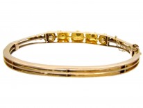 Victorian 15ct Gold & Natural Split Pearl Daisy Cluster Bangle