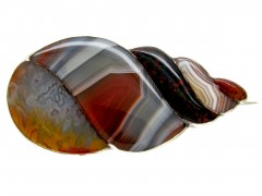 Scottish Silver & Agate Shell Brooch