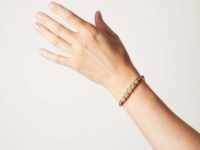 Victorian 15ct Gold & Natural Split Pearl Daisy Cluster Bangle