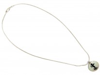 Edwardian Silver & Guilloche Enamel Cherub & Dog Pendant