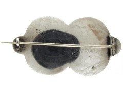 Victorian Scottish Silver Agate Brooch of Figure of Eight Design