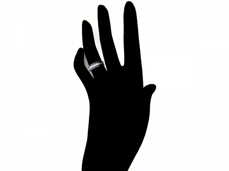 Sapphire & Diamond Art Deco Half Hoop Ring