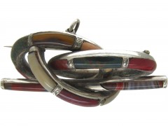 Victorian Silver Scottish Agate Knot Brooch
