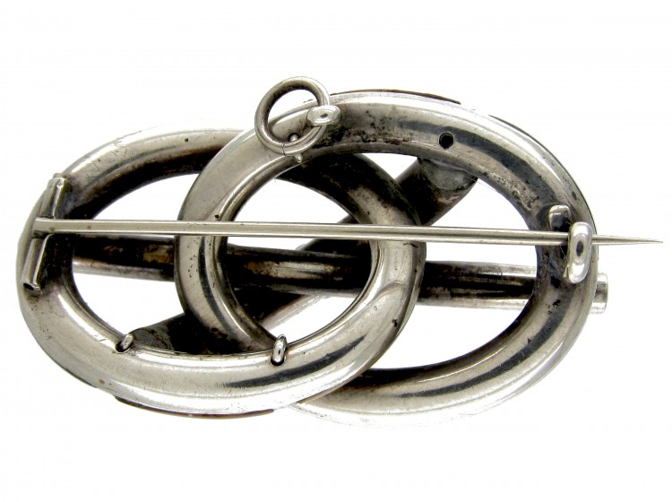 Victorian Silver Scottish Agate Knot Brooch