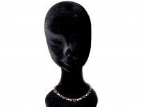Heart Shape Amethyst & Rock Crystal 18ct Gold Necklace