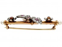 Ruby & Diamond Butterfly Brooch in Original Case
