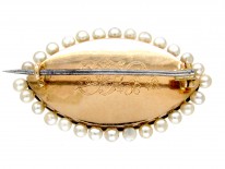Edwardian Double Heart Enamel & Diamond Brooch