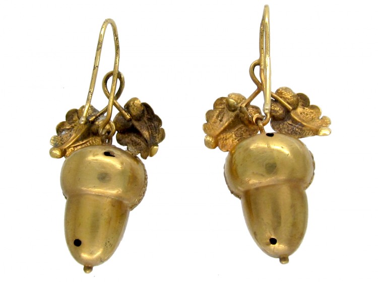 Victorian 15ct Gold Acorn Earrings