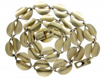 David Andersen Blue Enamel & Silver Leaf Necklace