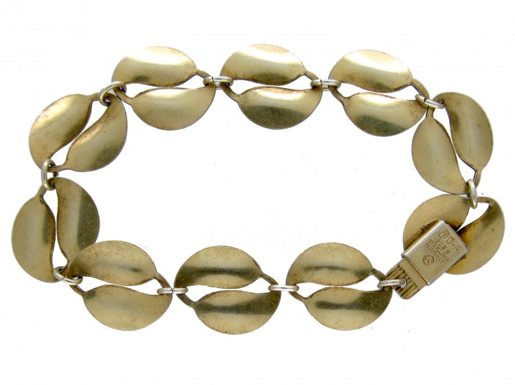 David Andersen Silver & Enamel Leaf Bracelet