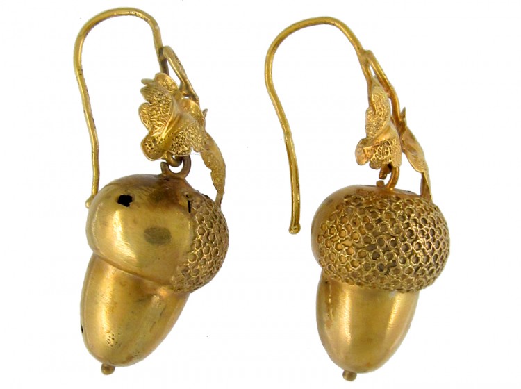 Victorian 15ct Gold Acorn Earrings