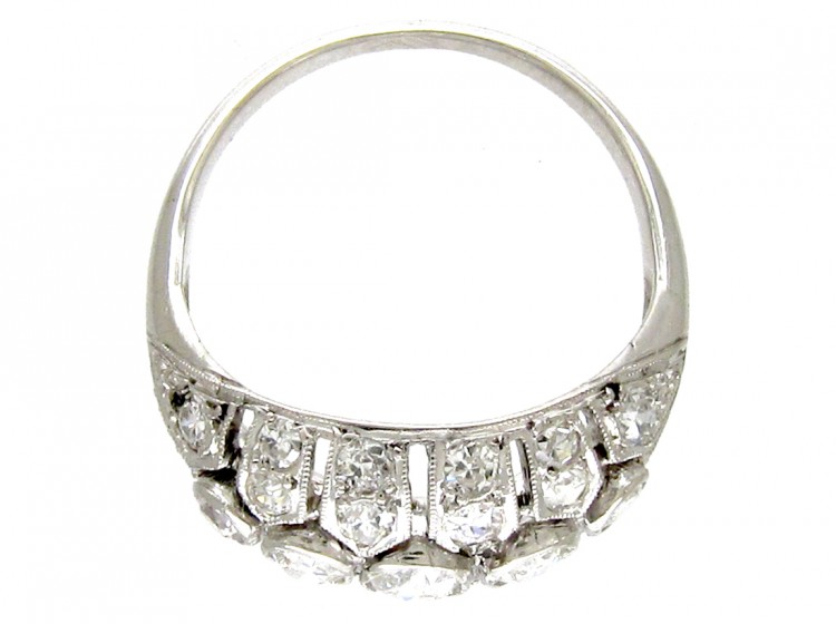 Diamond Set Art Deco Bombé Shape Ring